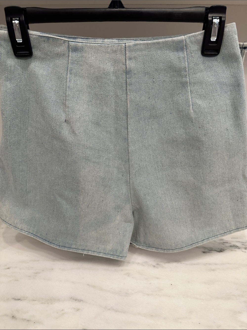 Pink Lily small Light Wash Denim wrap Tie-Side Mini Skort. Great condition - Picture 3 of 4
